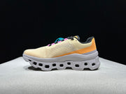 On Cloudmonster Running Shoes, Pale Yellow and Orange