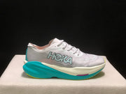 HOKA Mach X 2 Running Shoes, White and Turquoise