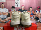 Nike Air More Uptempo Sneakers in Cream and Brown
