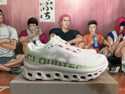 On Cloudmonster Sneakers in Grass Green and White