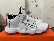 Nike White and Red Basketball Sneakers with Strap