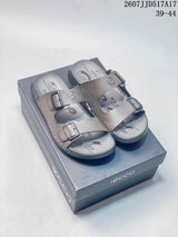 ECCO Two-Buckle Sandals in Taupe, Style 2607JJD517A17