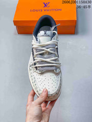 Jordan 1 Low OG SP White Denim Monogram Sneakers