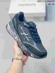 Premiata Lander Trainers Retro Sneakers Navy and Black