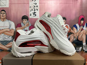 White and Red Sculpted Sneakers
