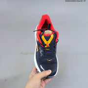 HOKA Bondi 9 Running Shoes in Navy, Red and Yellow