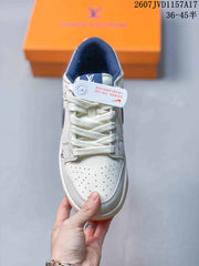 Louis Vuitton x Nike Dunk Low White Navy Sneakers