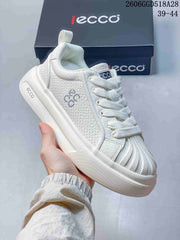 ECCO White Lace-Up Platform Sneakers 2606GGD518A28