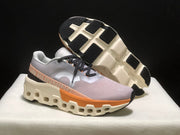 On Cloudmonster 2 Running Shoes, Gray and Peach