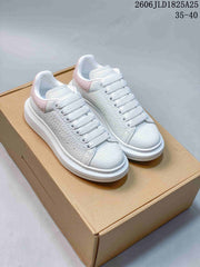 Alexander McQueen Oversized Platform Sneakers, White and Pink