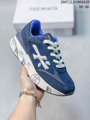 Premiata Lander Trainers Retro Sneakers Navy and Black