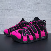 Nike Air More Uptempo Black and Pink Sneakers