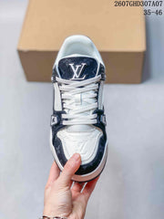 Louis Vuitton Trainer Low Sneakers White Black 720370YPE